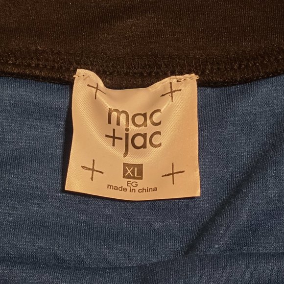 Mac+Jac Stretch Mini Pencil Skirt Womens Size XL Blue Black Graphic Stripe - Picture 2 of 2